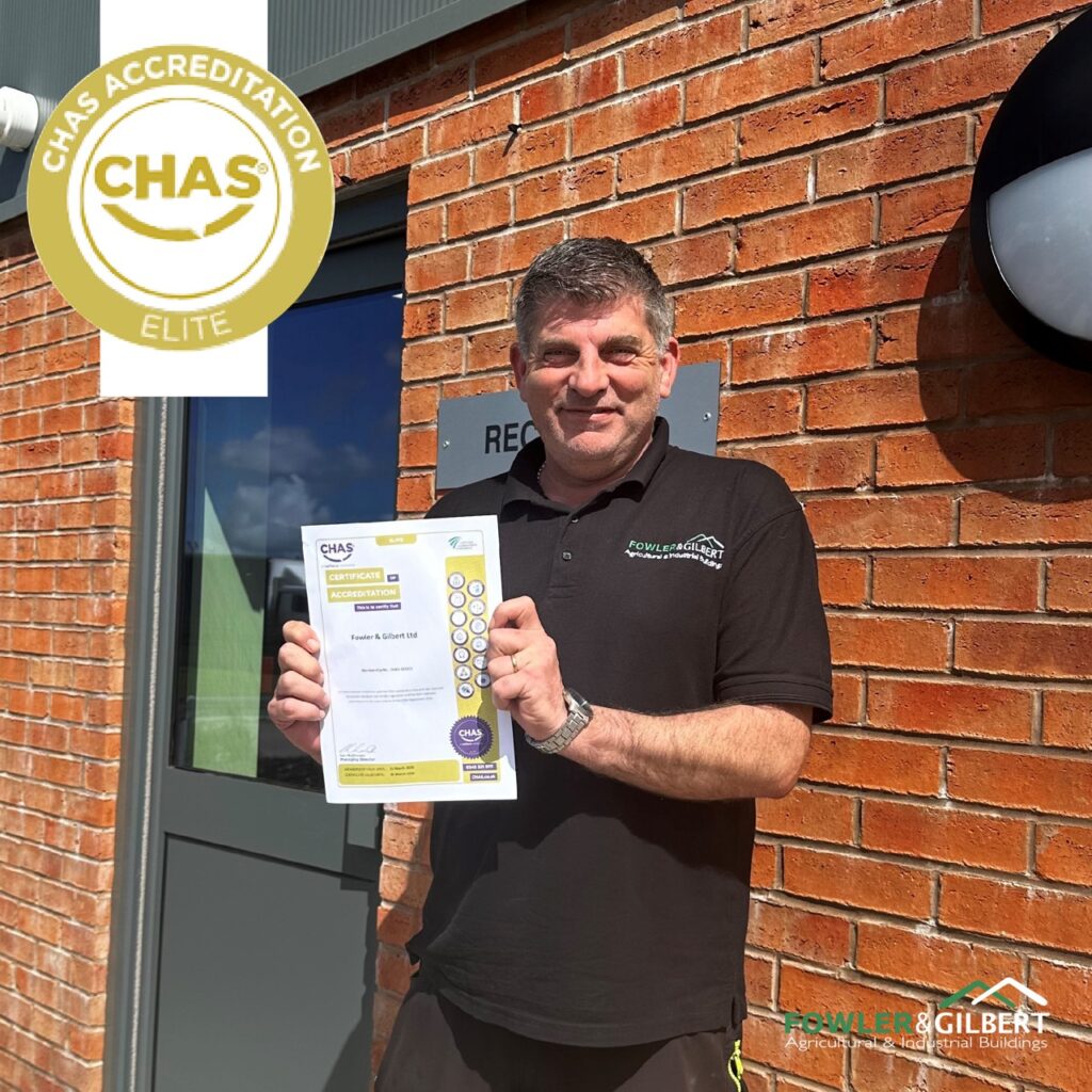 Health and Safety manager, Tony Sproston with the new CHAS Certificate